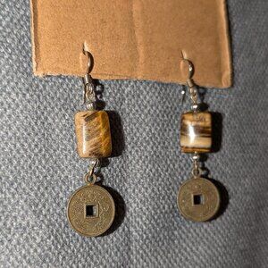Tigers Eye Dangle Earrings